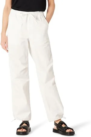 Amazon Damen Mid-Rise-Hose mit Weitem Bein in Übergröße und Fallschirmhose, , XS