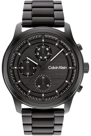 Calvin Klein Multi Zifferblatt Quarz Uhr für Herren Kollektion Ambition mit Schwarzes Edelstahlarmband - 25200209