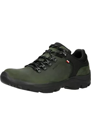 Wojas Trekkingschuhe für Herren | Bequeme Wanderschuhe | Herrenschuhe | Wetterfest Outdoorschuhe | Crazy Horse Leder | Grün- Schwarz 937787 Gr 44