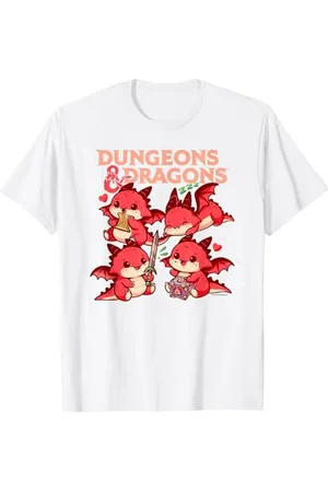 Dungeons & Dragons Cute Dragon Chibi Big Chest Logo T-Shirt