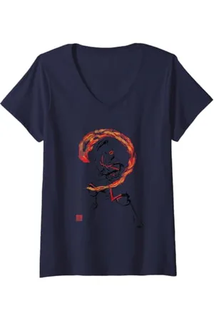 Avatar Damen The Last Airbender Zuko Fire Sign T-Shirt mit V-Ausschnitt