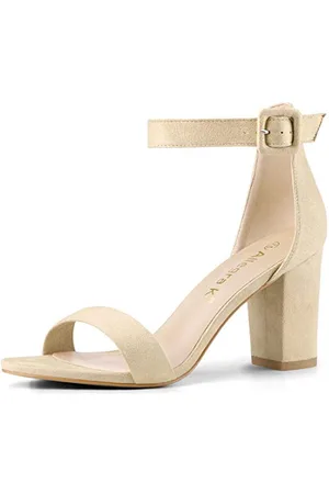 Allegra K Damen High Chunky Heel Schnalle Knöchelriemen Sandalen 40