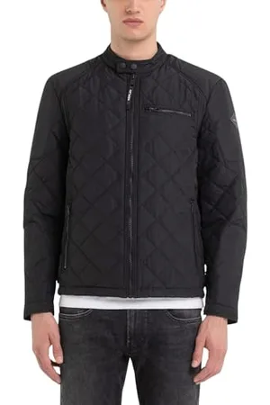 Replay Herren Steppjacke Übergangsjacke ohne Kapuze, (Schwarz), L