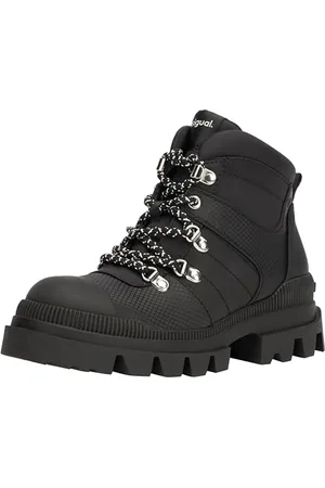 Desigual Damen Shoes 4 Woman Nylon Flat Fashion Boot, Black, 39 EU