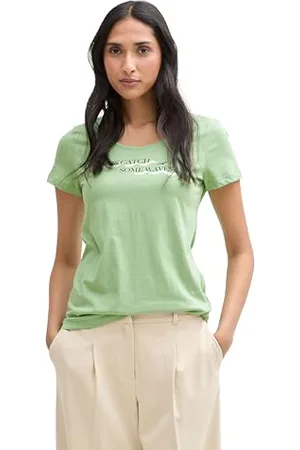 TOM TAILOR Denim Wide Leg Hose mit Kordelzug, Fresh Mint Green, XL