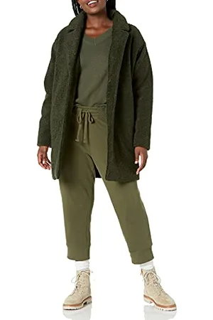 Amazon Damen Teddybär-Fleecejacke mit übergroßer Passform und Revers (zuvor Daily Ritual), , XS
