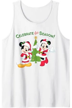 Disney Santa Mickey Minnie Celebrate Season Holiday Tank Top