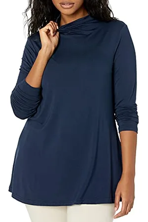 Amazon Damen Langärmelige Jersey-Tunika Stehkragen (Früher Daily Ritual), , S