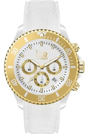 Ice-Watch ICE chrono White gold - Weiße Damenuhr mit Silikonarmband - Chrono - 021595 (Medium)