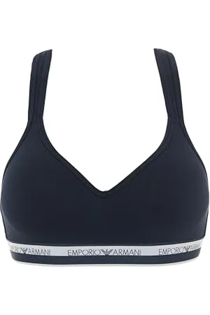 Emporio Armani Damen-Bralette mit Logoband aus Stretch-Baumwolle, gepolstert, , M