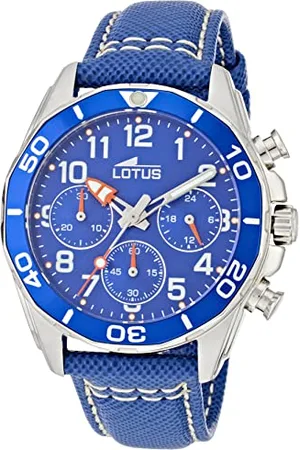 Lotus Kinder Armbanduhr in der Farbe blau mit Lederarmband, Wasserdichtigkeit: 5bar, Gehäusedurchmesser: 36 mm, 18859/1