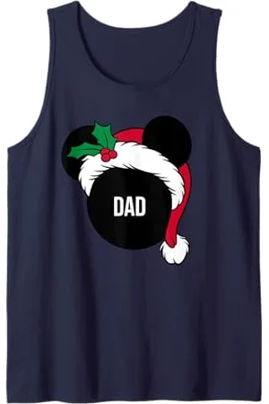 Disney Santa Hat Mickey Christmas Family Matching Dad Tank Top