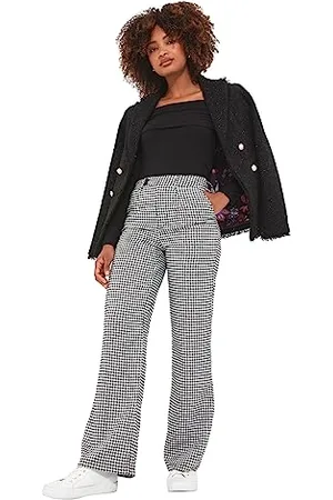 Joe Browns Damen Klassische Dogtooth weitem Bein Lässige Hose, schwarz/weiß, 44