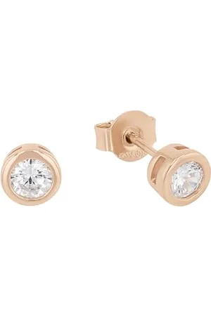 QS by s.Oliver Ohrstecker 925 Sterling Silber Damen Ohrschmuck, mit Zirkonia synth., 0,6 cm, Roséfarben, Kommt in Schmuck Geschenk Box, 9933549