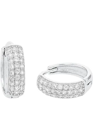 Amor Creolen 925 Sterling Damen Ohrschmuck, mit Zirkonia synth., 1,2 cm, , Kommt in Schmuck Geschenk Box, 9959419