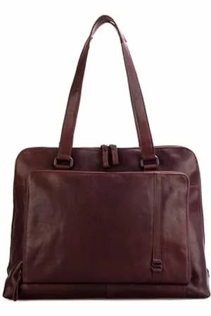 Spikes&Sparrow Leder Laptop-Schultertasche Billie
