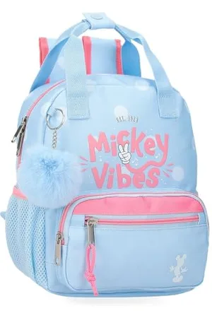 Disney Mickey Vibes Kinderrucksack, Schulrucksack, aus Polyester, Seitentaschen, breite verstellbare Träger, Tragegriff oben zum Aufhängen, Magic Fix System., , Talla única, Vorschulrucksack