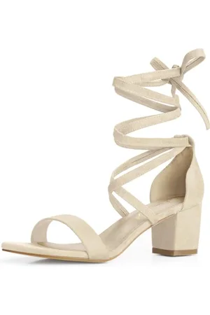 Allegra K Offene Zehensandalen für Damen mit mittelhohem Absatz 36