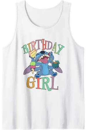 Disney Lilo & Stitch Birthday Girl Retro Snacking Stitch Tank Top