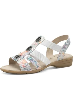 Jana Damen Sandalen flach Sommer Vegan, Mehrfarbig , 37 EU