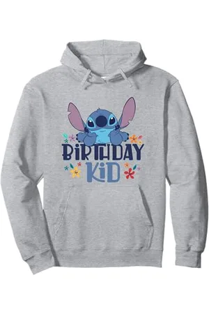 Disney Lilo & Stitch Birthday Girl Happy Stitch Floral Logo Pullover Hoodie