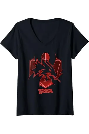 Dungeons & Dragons Damen Ampersand Cutout T-Shirt mit V-Ausschnitt