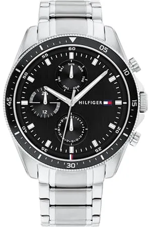 Tommy Hilfiger Multi Zifferblatt Quarz Uhr für Herren mit Silbernes Edelstahlarmband - 1791835