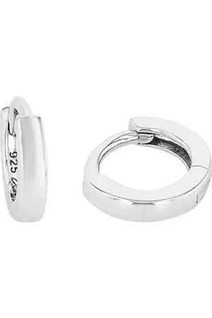 Amor Creolen 925 Sterling Unisex Damen Herren Ohrschmuck, 1 cm, , Kommt in Schmuck Geschenk Box, 9774098