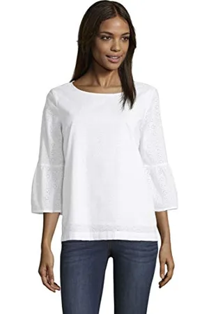 TOM TAILOR Damen Bell Sleeve Bluse, 20000-White, 36