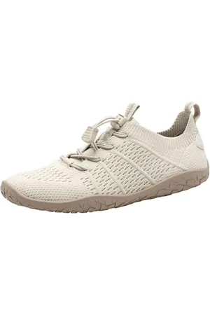 Jana Damen Sneaker flach Elastisch Vegan, Mehrfarbig (Beige/Gold), 41 EU