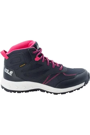 Jack Wolfskin Jungen Unisex Kinder Woodland Texapore Mid K Walking-Schuh, Night Blue/Pink, 29 EU