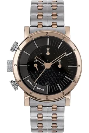 Breil Uhr Herren Lil Tribe Ziffernblatt BI-Farbe SCHWARZ Bewegung Chrono Quartz e Bracelet Stahl EW0469