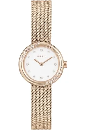 Breil Uhr Damen Wish Watches Ziffernblatt Weiss Bewegung NUR Zeit Quartz e MESH Stahl Silber TW1871