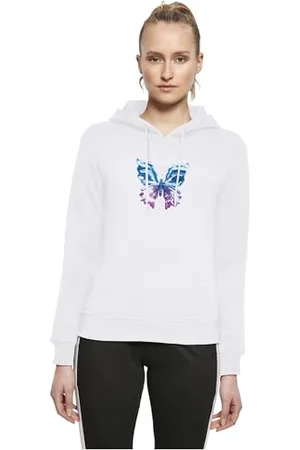miss tee Damen Chromed Butterfly Hoody XS White