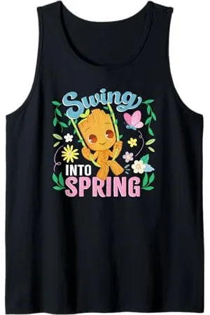 Marvel Swing Into Spring Baby Groot Lovely Pastel Floral Tank Top