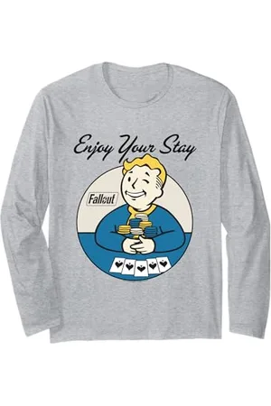 Fallout Video Game Vault Boy Genießen Sie Ihren Aufenthalt Langarmshirt