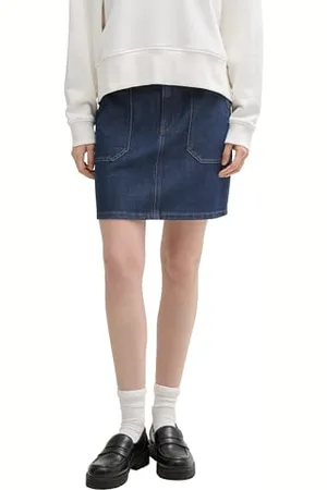 TOM TAILOR Damen 1045501 Mini Rock, 10114-Clean Dark Stone Blue Denim, X-Large