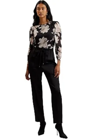 Ted Baker Damen WMT-Natori-Satin Slim Taper Jogger Klassische Hose, Black, 36