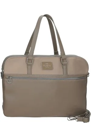 Pepe Jeans Christine Laptoptasche 39,6 cm (15,6 Zoll), Beige, 40 x 30 x 5 cm, Polyester mit Kunstlederdetails von Joumma Bags, Beige, Talla única, Laptoptasche