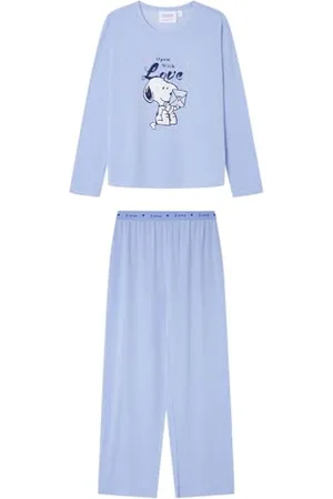 Women secret Damen Long Pyjama Multilicense Lucky Love Snoopy Pyjamas, , 38