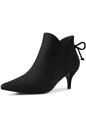 Allegra K Damen Stiefeletten mit spitzer Zehenpartie und Kitten Heel 38