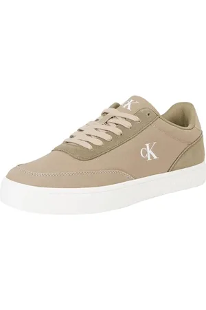 Calvin Klein Herren Classic Cupsole MG Canvas YM0YM01218 Low Top, Green (Weathered Teak/Mermaid/Eggshell), 45 EU