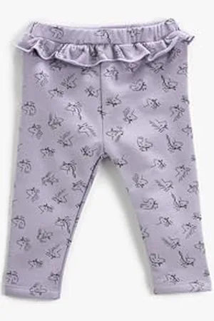 Koton Babygirl Leggings Ruffled Unicorn Printed Elastic Waistband