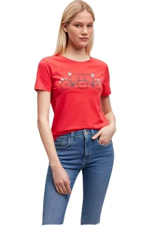 Mavi Damen Bike Printed T-Shirt T-Shirt, , XL