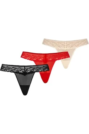 Teyli Damen String Tanga aus Mesh mit Spitze M