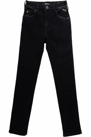 Replay Mädchen Jeans mit Power Stretch, Schwarz (Black Delavè 099), 4 Jahre