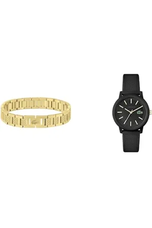 Lacoste Analog Quarzuhr für Damen mit Schwarzes Silikonarmband - 2001212 Armband mit Knebelverschluss für Herren Kollektion Metropole Verziert mit Petit piqué Muster - 2040120