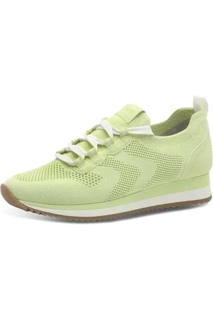 Jana Damen Sneaker flach Sportlich Vegan, Grün , 41 EU