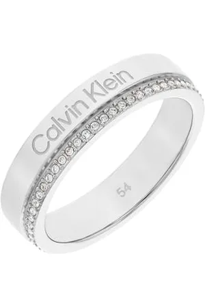 Calvin Klein Ring für Damen Kollektion MINIMAL LINEAR in Edelstahl verziert mit Kristallen - 35000200D