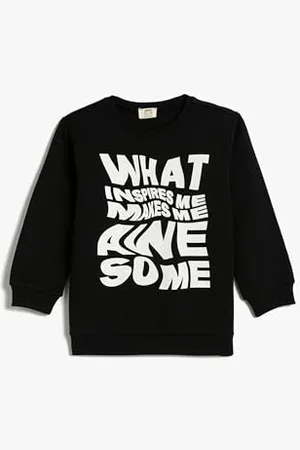 Koton Boys Printed Sweatshirt Brushed Interior Long Sleeve Crew Neck Cotton